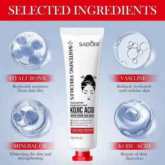 Miss Beauty Kojic Acid Whitening Moisturizer for 7 Days Skin Whitening, Mild Cleansing, and Oil Control - SADOER 4 Pcs