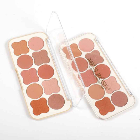 Miss Rose 10-Colors Clover Blusher Palette - Perfect Miss Rose Blusher Palette for Gorgeous Cheeks