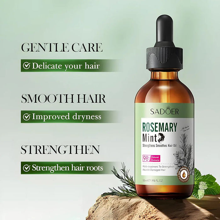 SADOER Strengthening Hair Oil with Mint and Rosemary – 55ml - MAT Beauty