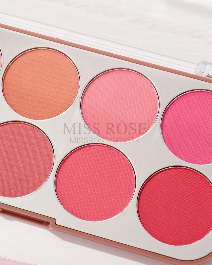 Miss Rose 10-Color Blushers Palette for Flawless Glow - Miss Rose Blush Palette - MAT Beauty