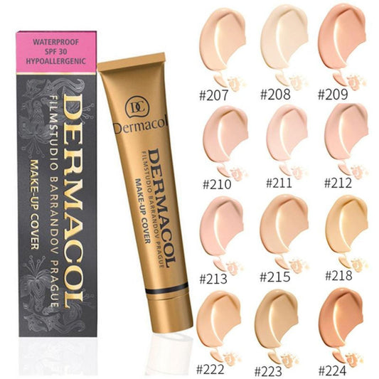 Dermacol Full Coverage Foundation Waterproof with SPF 30 Hypoallergenic Makeup Cover - MAT Beauty