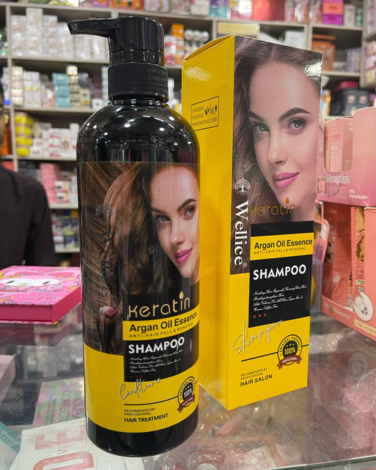 Wellice Keratin Shampoo for Hair Fall - Argan Oil Essence for Renewal and Strength - MAT Beauty