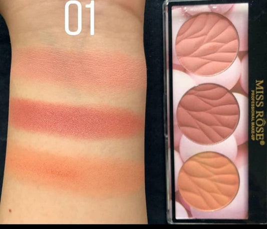 Miss Rose 3 Color Blush for Radiant and Flawless Cheeks - MAT Beauty