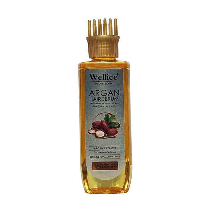 Wellice Argan Hair Serum 200ml for Anti Hair Loss & Anti Dandruff with Comb Head