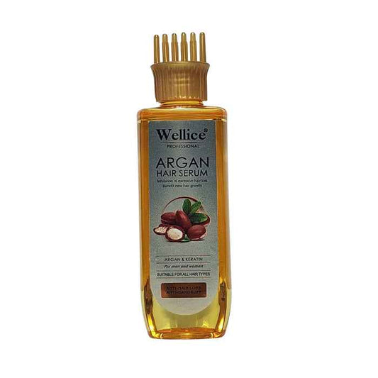 Wellice Argan Hair Serum 200ml for Anti Hair Loss & Anti Dandruff with Comb Head