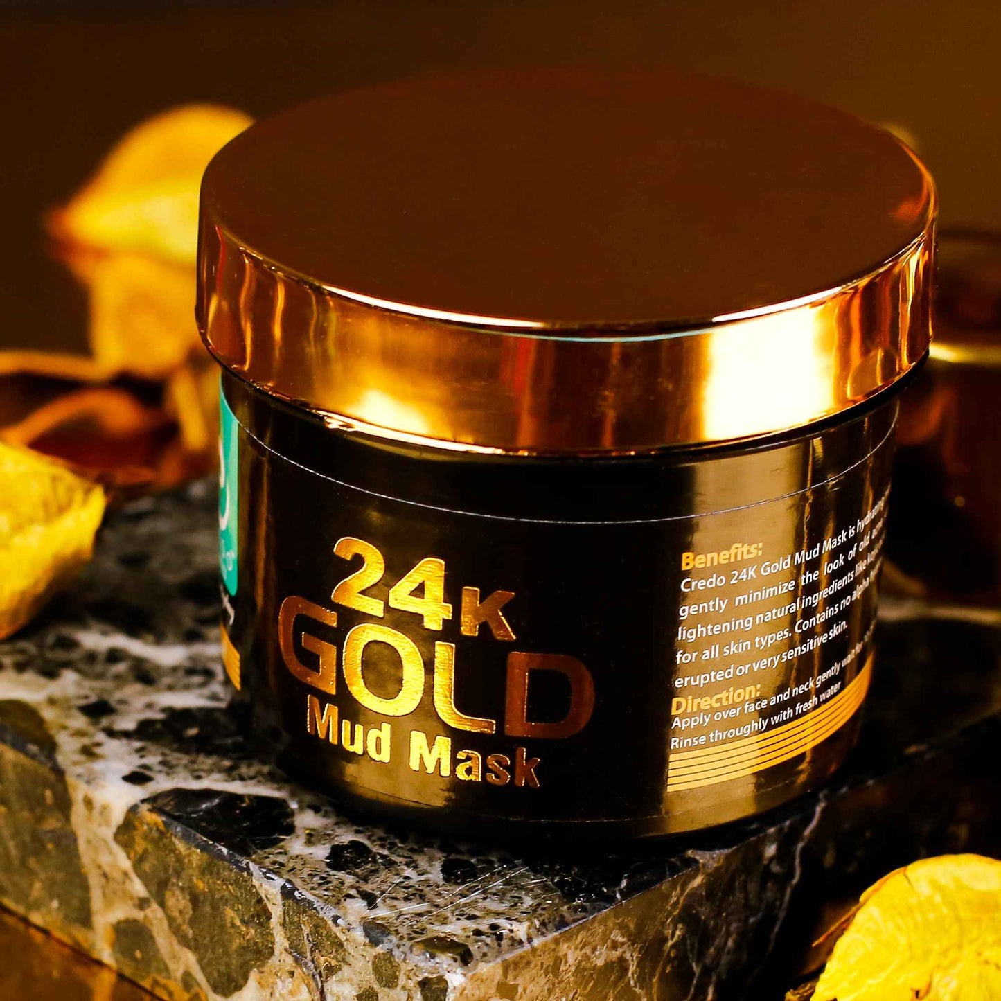 Credo 24K Gold Mud Mask – Whitening Mud Mask 100ml for Radiant Skin