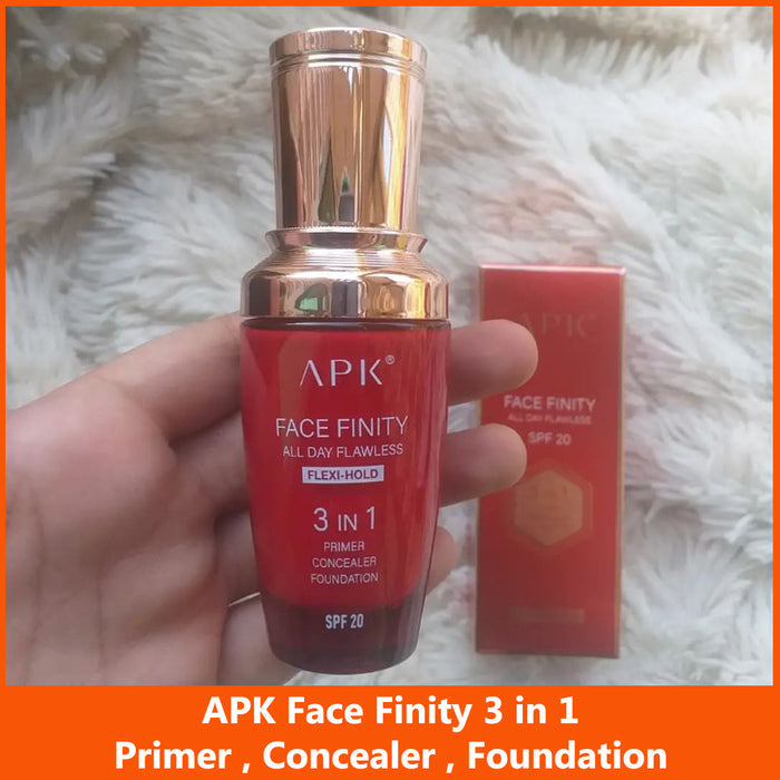 Apk Face Finity Primer Concealer Foundation for a Flawless Finish 3in1 - MAT Beauty
