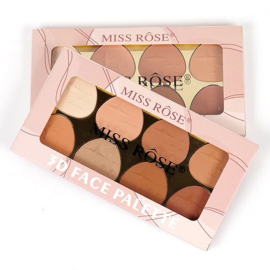 MISS ROSE Contour Palette - 3D 8-Color Professional Contouring Kit - MAT Beauty