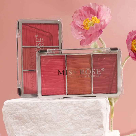 Missrose Triple Glow Blush Palette for Radiant Skin