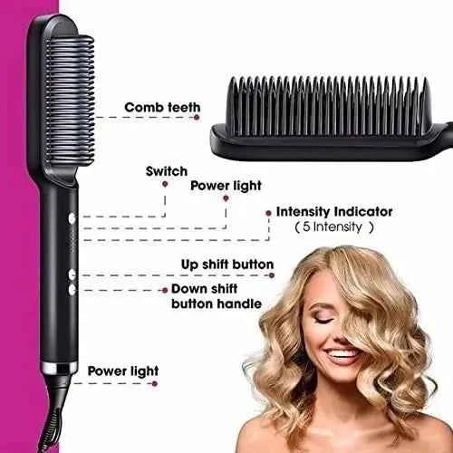 Straight Comb Hair Straightener – Fast Heating, Temperature Control, Anti-Scald