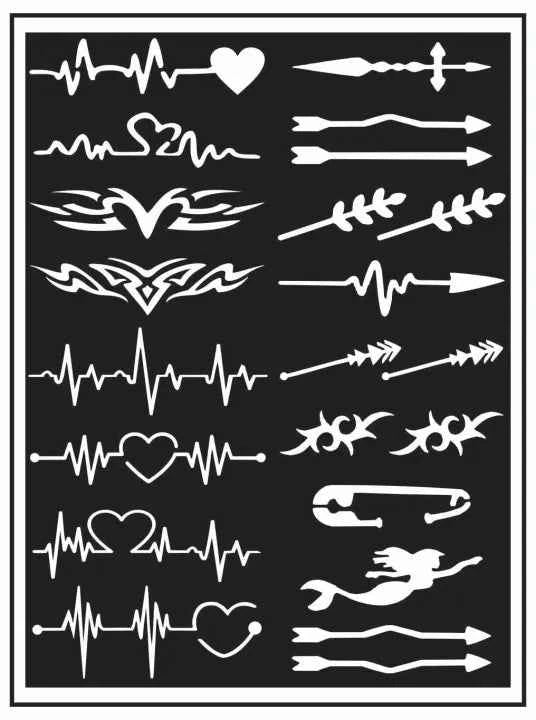 Pack of Henna Mehndi Sticker Stencils for Creative Body Art