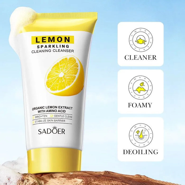 SADOER Lemon Sparkling Cleanser with Amino Acid for Effortless Cleaning - MAT Beauty
