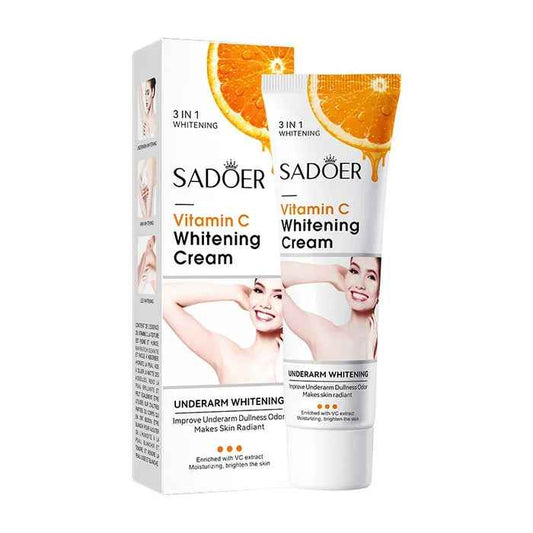 SADOER Vitamin C Whitening Cream for Underarms & Private Parts - 3 IN 1 Formula