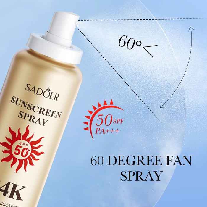 Sadoer 24K Gold Sunscreen Spray for UV Protection and Moisturizing - Waterproof 150ml SD50714