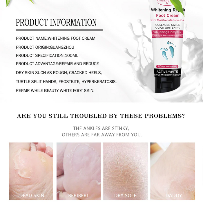 Aichun Beauty Foot Care Cream for Split Skin, Whitening, and Moisturizing - 100g - MAT Beauty