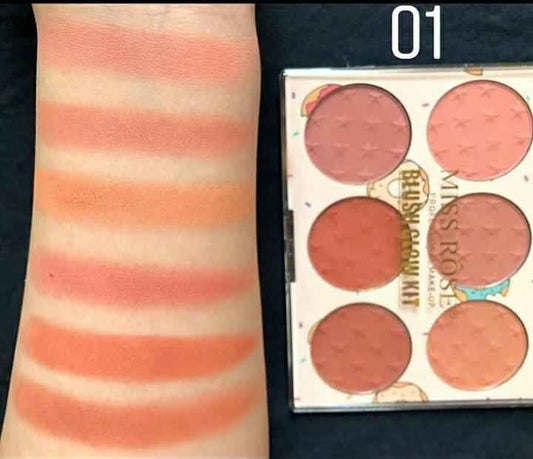 6 Color Miss Rose Blush Contour Palette for Flawless Makeup Application