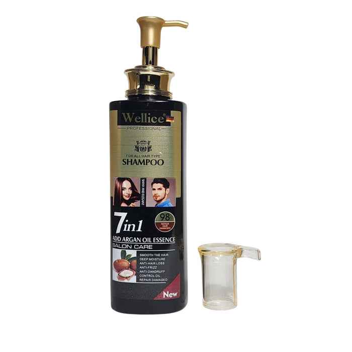 Wellice Argan Oil Shampoo - 7 in 1 Hair Essence for Oil Control