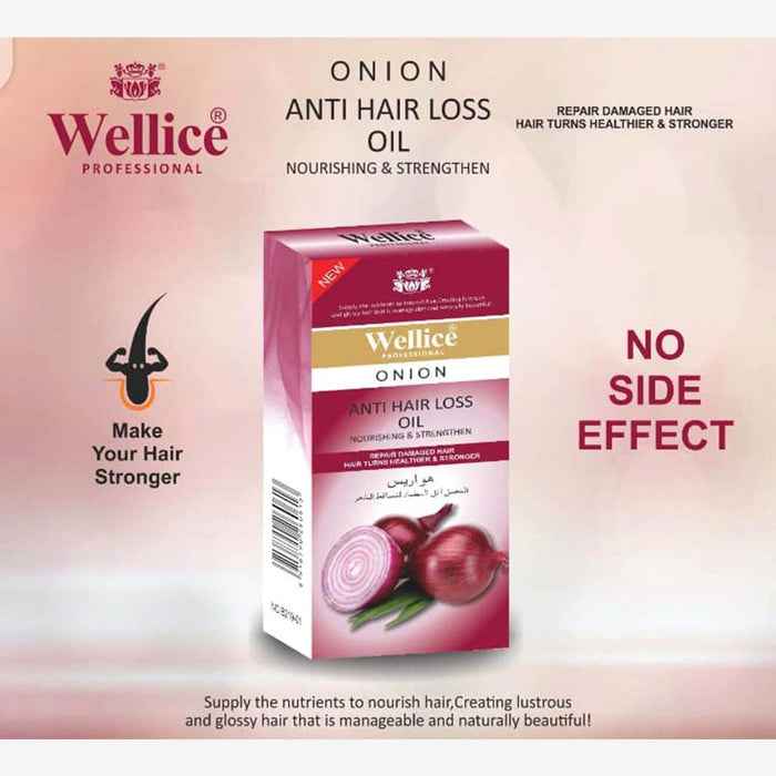 Wellice Hair Oil for Moisture Repair - Softer & Smoother Formula for Men & Women - 150ml - Onion B11910