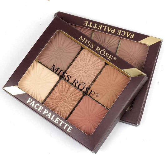 Miss Rose Arch Face Palette - 6 Color European Style Palette for Flawless Beauty