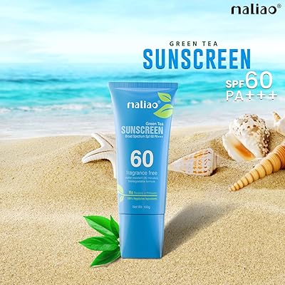 Maliao Green Tea Sunscreen SPF 60 PA+++ Broad Spectrum Sunblock for Ultimate Sun Protection - MAT Beauty