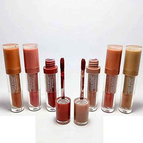 MISS ROSE Waterproof Lip Gloss Set - 6 Matte Liquid Lip Glosses