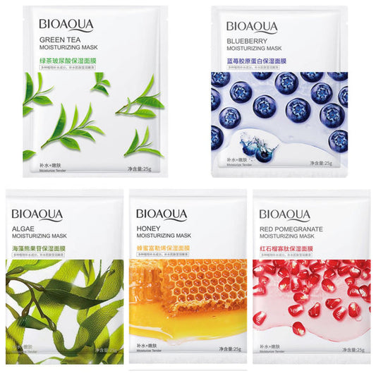 BIOAQUA Moisturizing Face Mask Sheet - Pack of 5 for Hydrated Skin - MAT Beauty