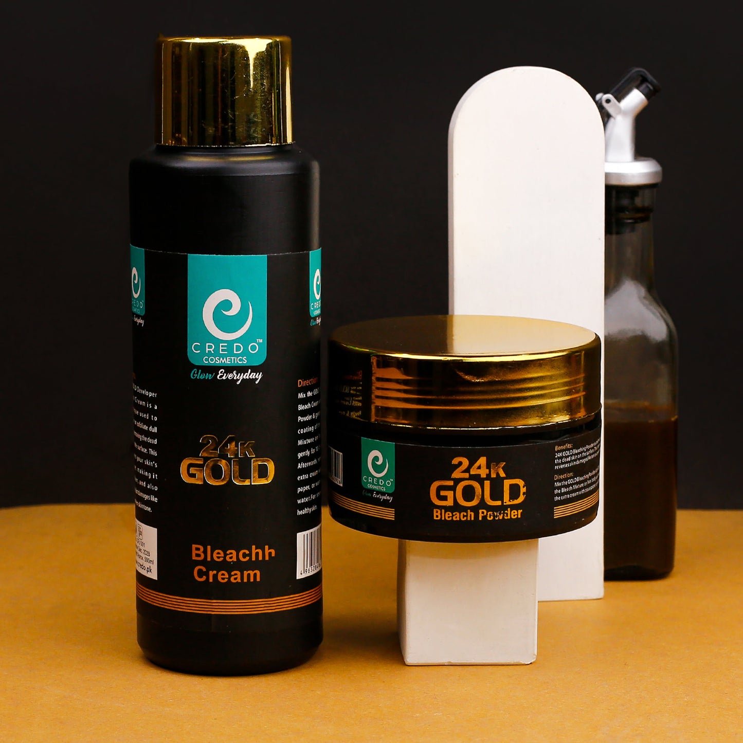 24K Gold Bleach Cream and Powder Saloon Pack for Radiant Skin - MAT Beauty