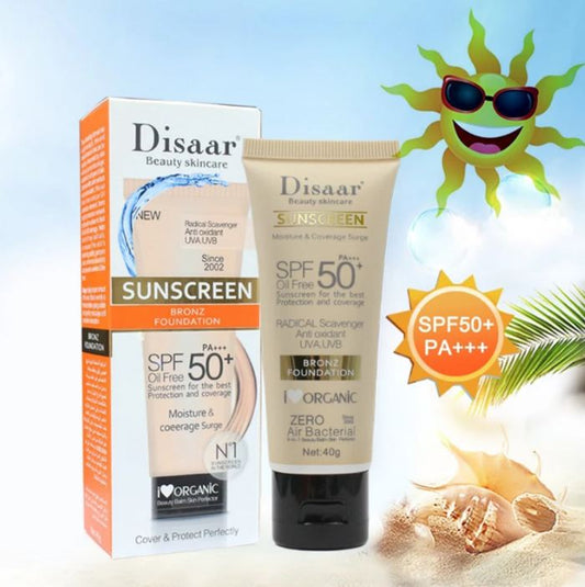 Disaar SPF 50 Tinted Sunscreen – Natural Sun Protection, Whitening Moisturizing Organic Foundation for All Skin Types - MAT Beauty