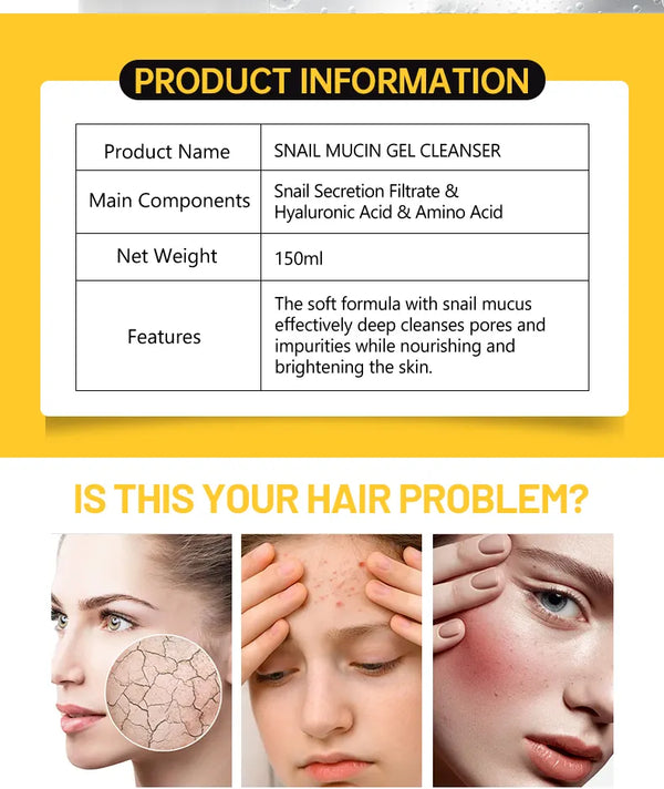 Disaar Snail Mucin Gel Cleanser - Nourishing Snail Secretion Filtrate Face Wash for Radiant Skin, 150ml - MAT Beauty