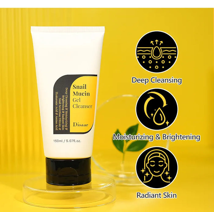 Disaar Snail Mucin Gel Cleanser - Nourishing Snail Secretion Filtrate Face Wash for Radiant Skin, 150ml - MAT Beauty