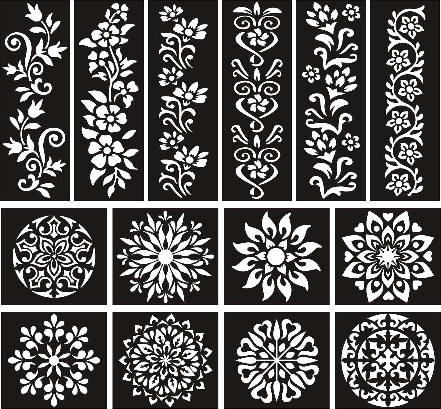 Pack of 14 Henna Mehndi Stickers for Hands and Feet - Beautiful Bail and Tikki Designs - MAT Beauty