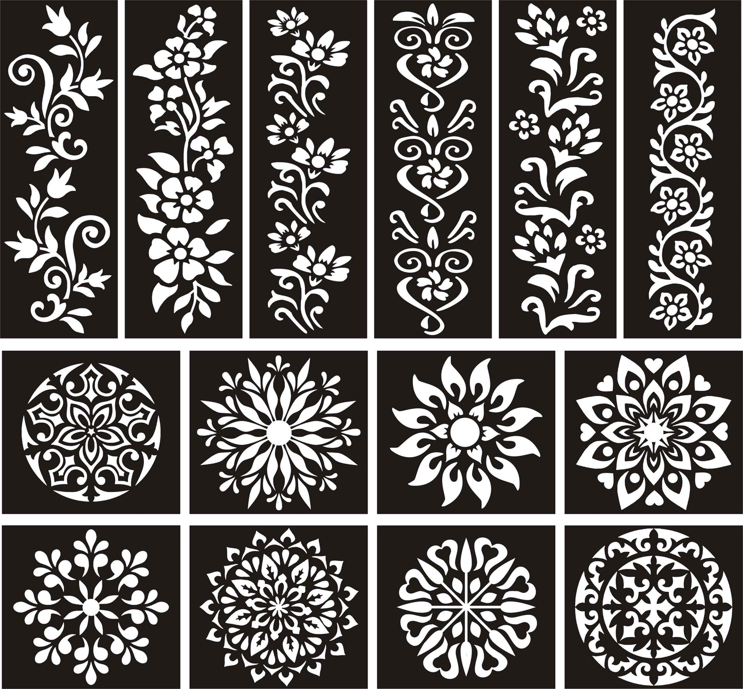 Pack of 14 Henna Mehndi Stickers for Hands and Feet - Beautiful Bail and Tikki Designs