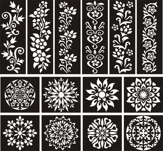 Pack of 14 Henna Mehndi Stickers for Hands and Feet - Beautiful Bail and Tikki Designs - MAT Beauty