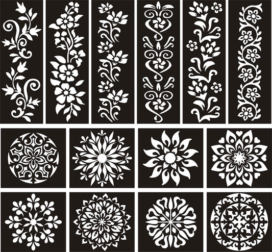 Pack of 14 Henna Mehndi Stickers for Hands and Feet - Beautiful Bail and Tikki Designs