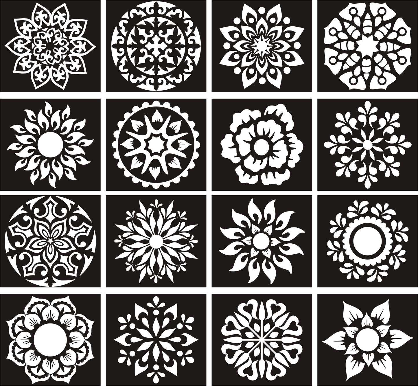 Pack of 16 Tikki Henna Stencils for Gorgeous Mehndi Designs - MAT Beauty