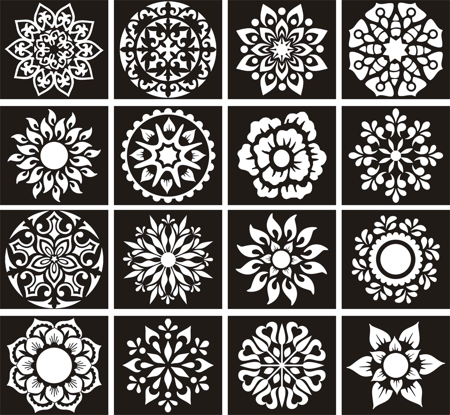 Pack of 16 Tikki Henna Stencils for Gorgeous Mehndi Designs