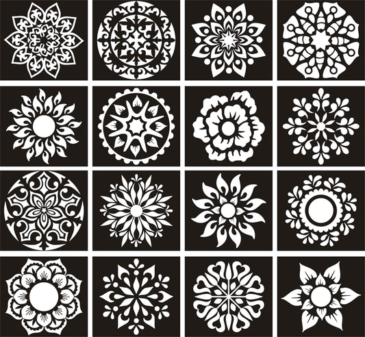 Pack of 16 Tikki Henna Stencils for Gorgeous Mehndi Designs