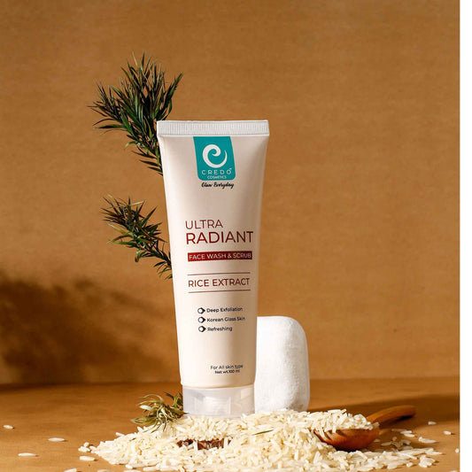 Ultra Radiant Face Wash & Scrub with Rice Extract for Glowing Skin