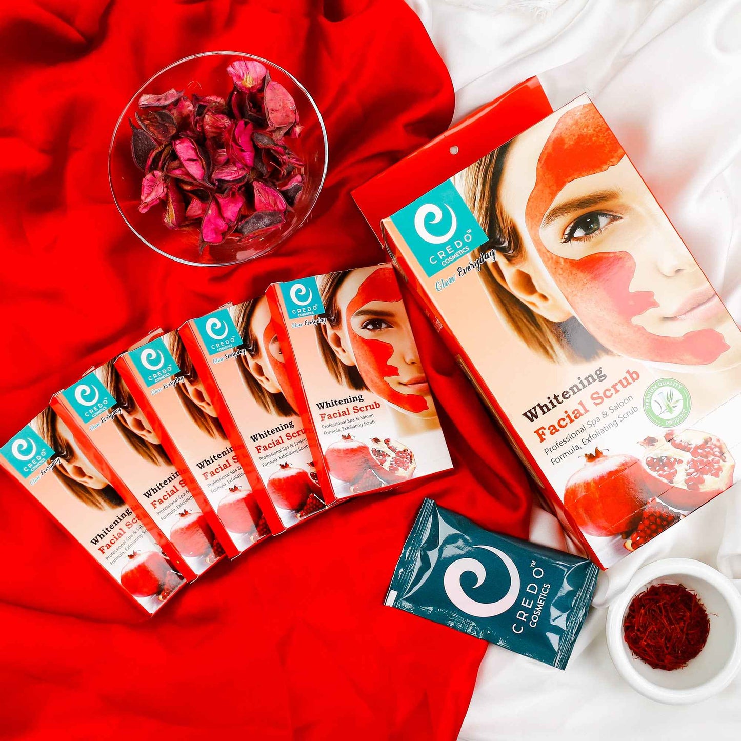 Whitening Fruit Facial Scrub Sachet Pack of 12 for Radiant Skin