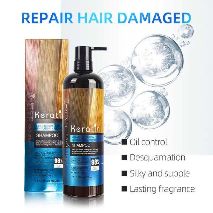 Keratin Moisturizing Shampoo - Nourishing & Smoothing Formula - 900ML - MAT Beauty