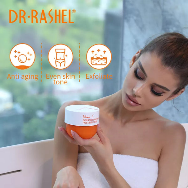 Dr Rashel Vitamin C Scrub for Exfoliating & Brightening Face and Body - MAT Beauty