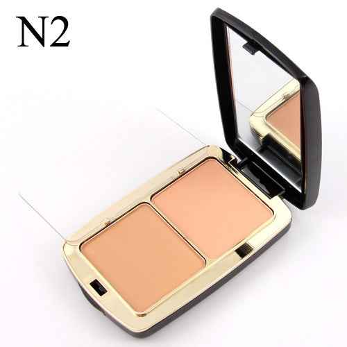 Miss Rose 3-Color Powder Fashion with Mirror for Flawless Makeup