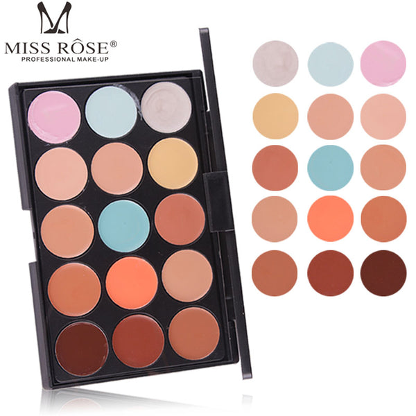 Miss Rose Concealer Palette - 15 Colours Contour and Conceal Makeup Cream - MAT Beauty