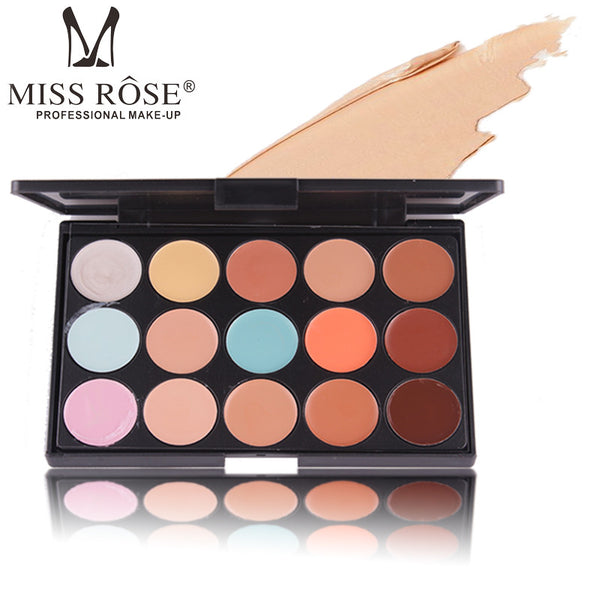 Miss Rose Concealer Palette - 15 Colours Contour and Conceal Makeup Cream - MAT Beauty