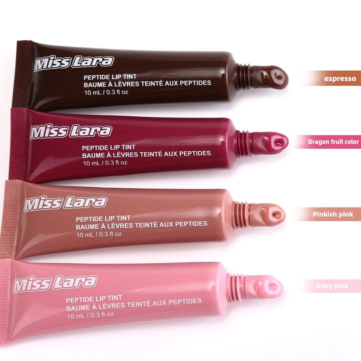 Pack of 4 Miss Lara Peptide Lip Tint Plumping Gloss 4Pcs Set - MAT Beauty