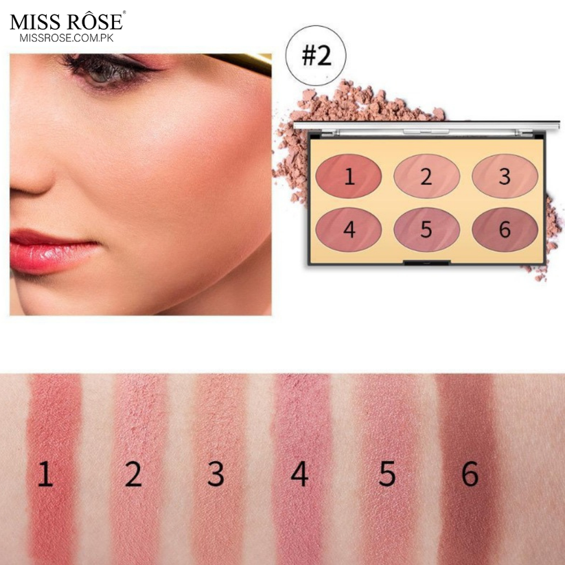 Miss Rose Face Kit - 6 Color Set for a Flawless Makeup Finish - MAT Beauty