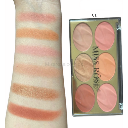 Miss Rose Face Kit - 6 Color Set for a Flawless Makeup Finish