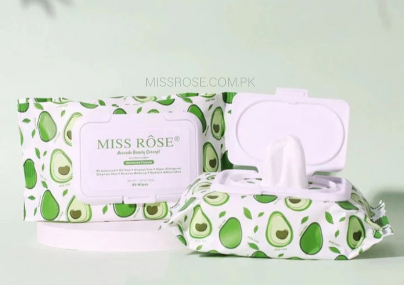 Miss Rose Avocado Facial Wipes for Effortless Cleansing and Radiant Skin - MAT Beauty