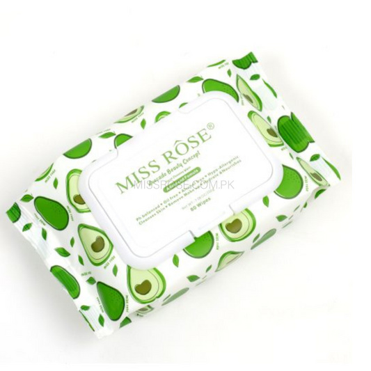 Miss Rose Avocado Facial Wipes for Effortless Cleansing and Radiant Skin - MAT Beauty
