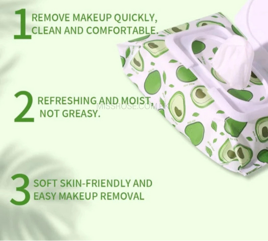 Miss Rose Avocado Facial Wipes for Effortless Cleansing and Radiant Skin - MAT Beauty